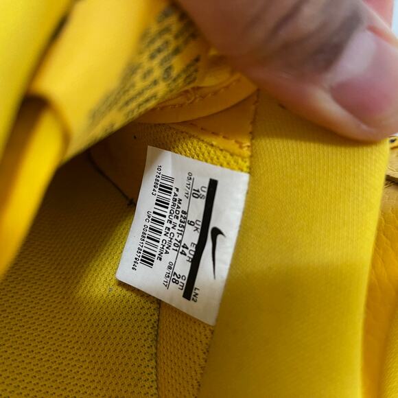 Nike x NBA Air force 1 Amarillo Large black swoosh yellow mens 10 - Picture 7 of 11